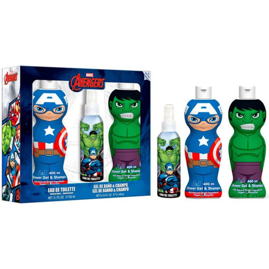 Air-Val Marvel Avengers EDT 150Ml + Shower Gel + Shampoo 2 In 1 400Ml 2Pcs Gift Set For Kids By Abu Shakra