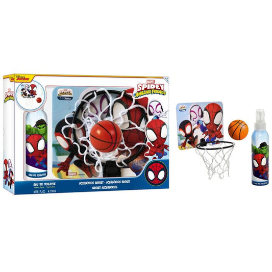 Air-Val Marvel Spidey & Friends EDT 150Ml + Basket + Basketball Gift Set For Kids By Abu Shakra