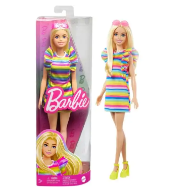 Barbie | Barbie Fashionista Blonde with Braces and Rainbow Dress*