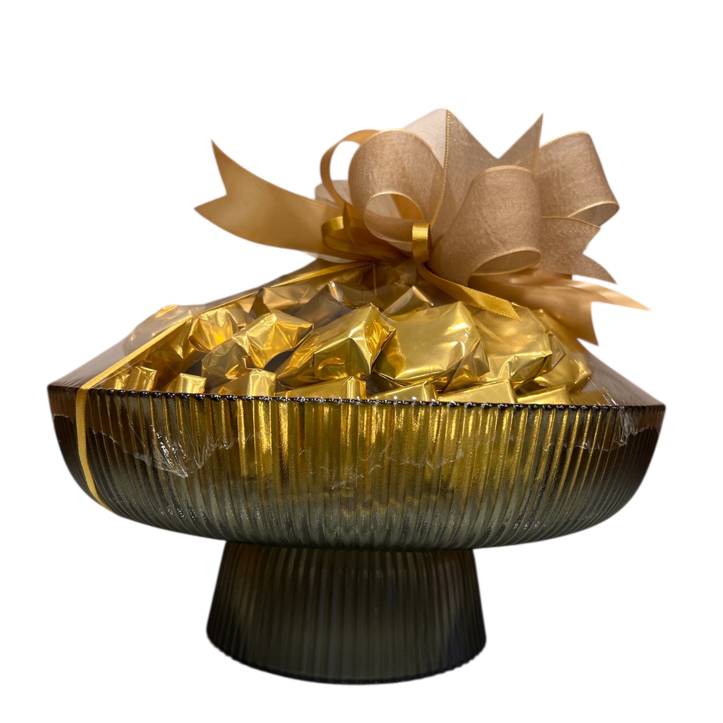 Chocolate in an elegant glass bowl