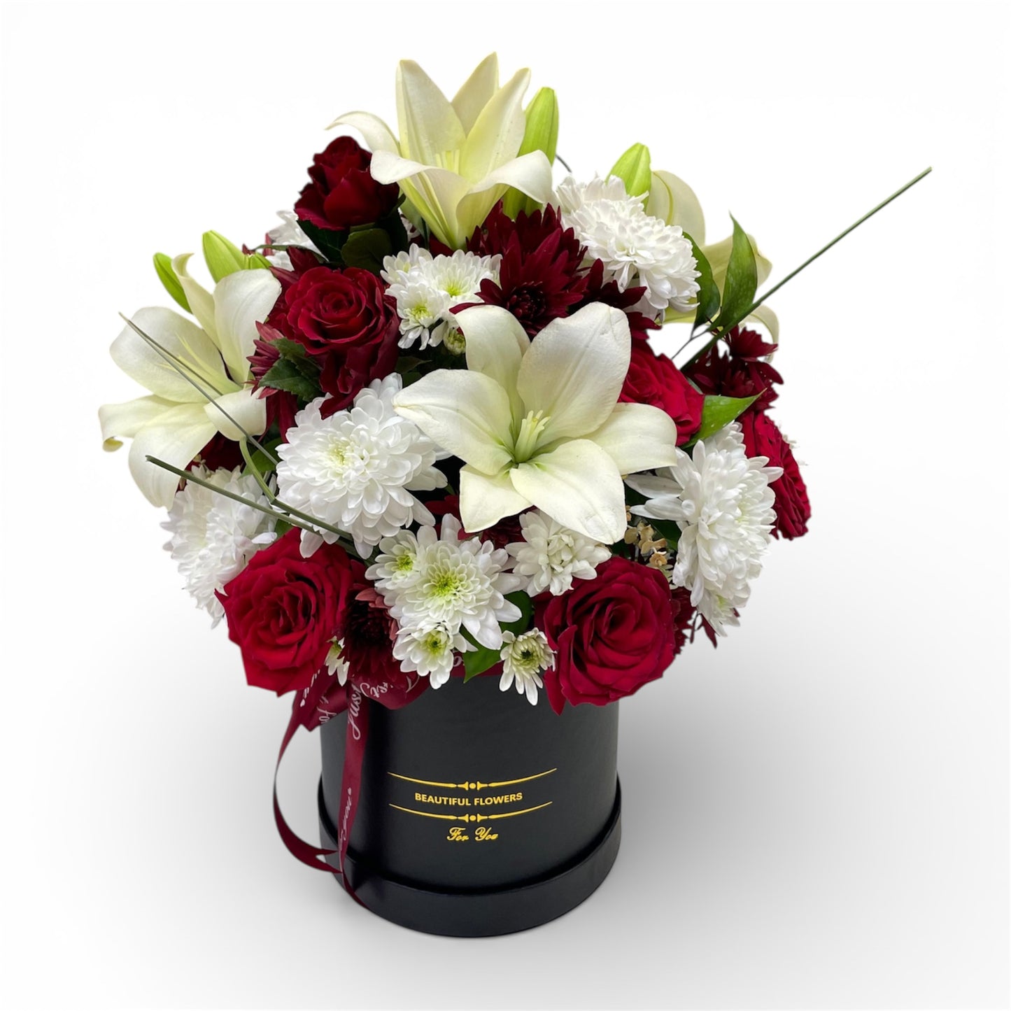 White & Red Flowers Box