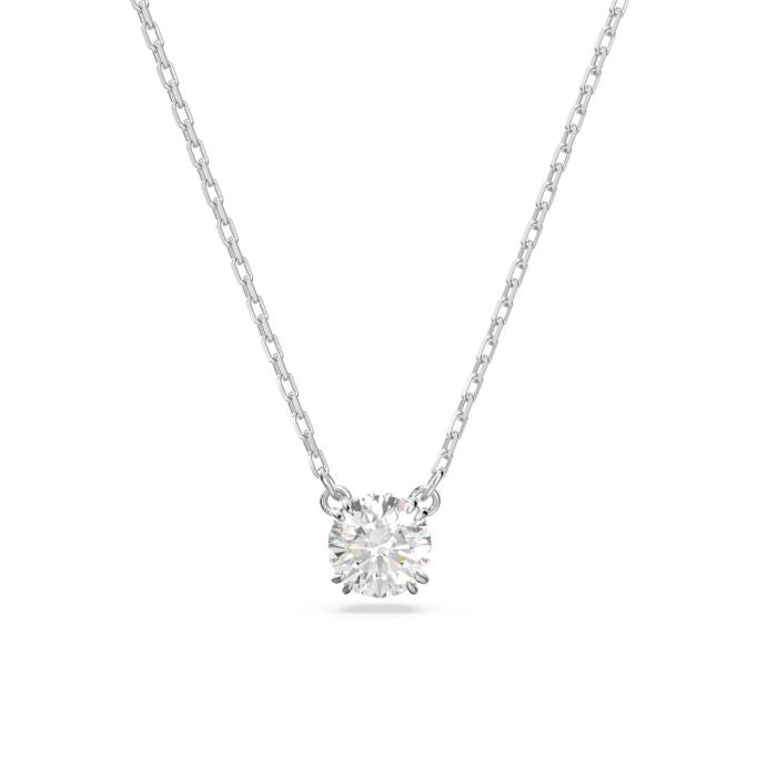 Swarovski constella Pendant, Round Cut, White, Rhodium Plated