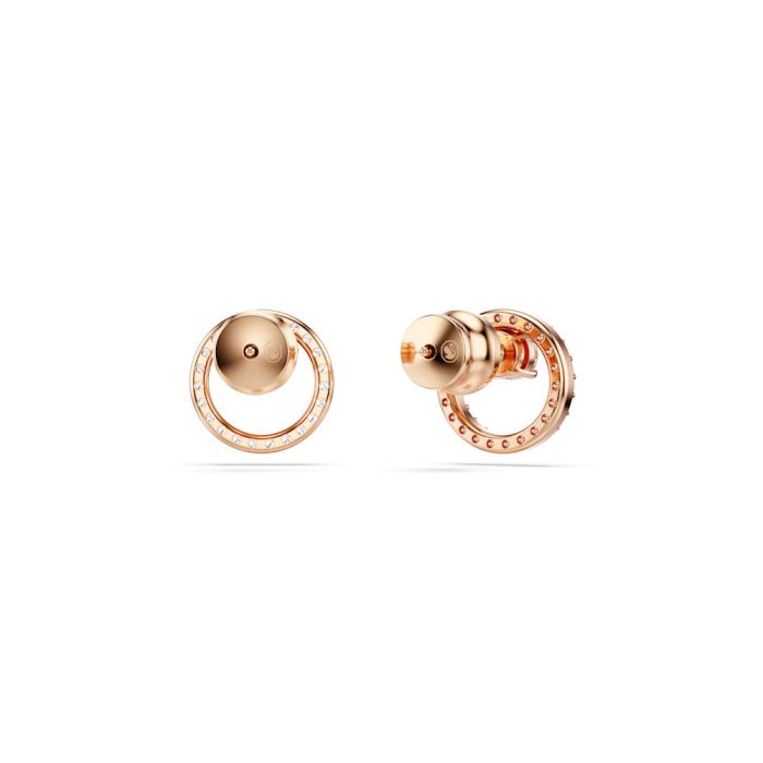 Swarovski Constella Stud Earrings, Round Cut, White, Rose Gold-Tone Plated