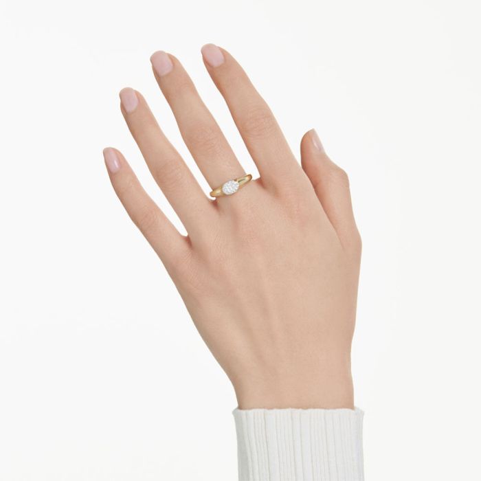Dextera Ring, Mixed Cuts, White, Gold-Tone Plated 60 , Swarovski