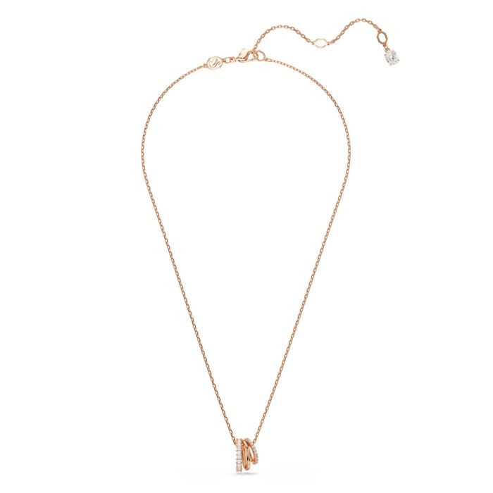 Hyperbola Pendant, Mixed Cuts, White, Rose Gold-Tone Plated