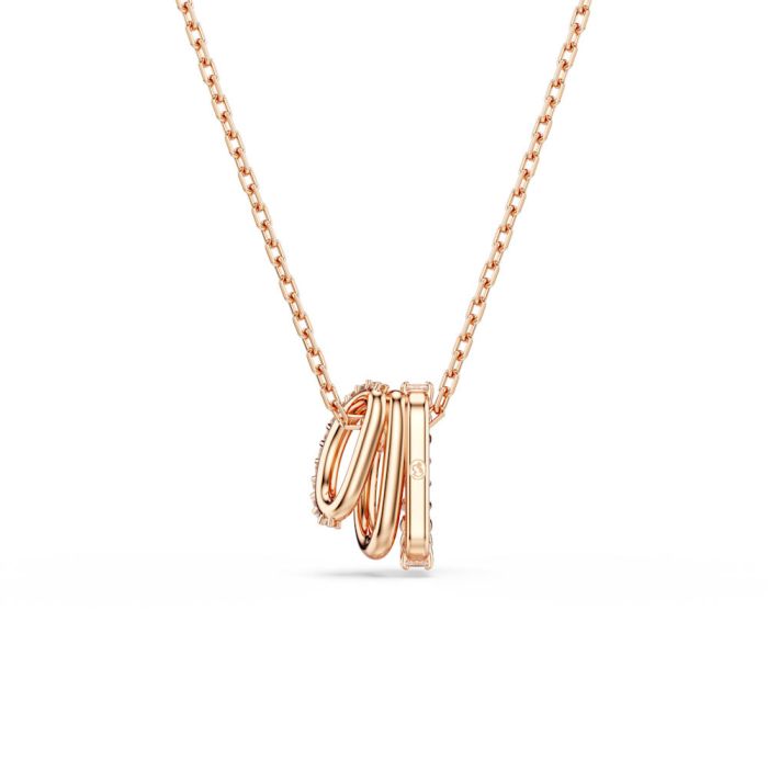 Hyperbola Pendant, Mixed Cuts, White, Rose Gold-Tone Plated